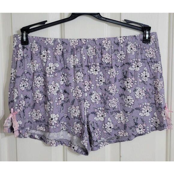 Rene Rofe' Sleepwear Cami Shorts Set Sz L New Floral Lace Trim Deep V Sleeveless - Picture 7 of 11